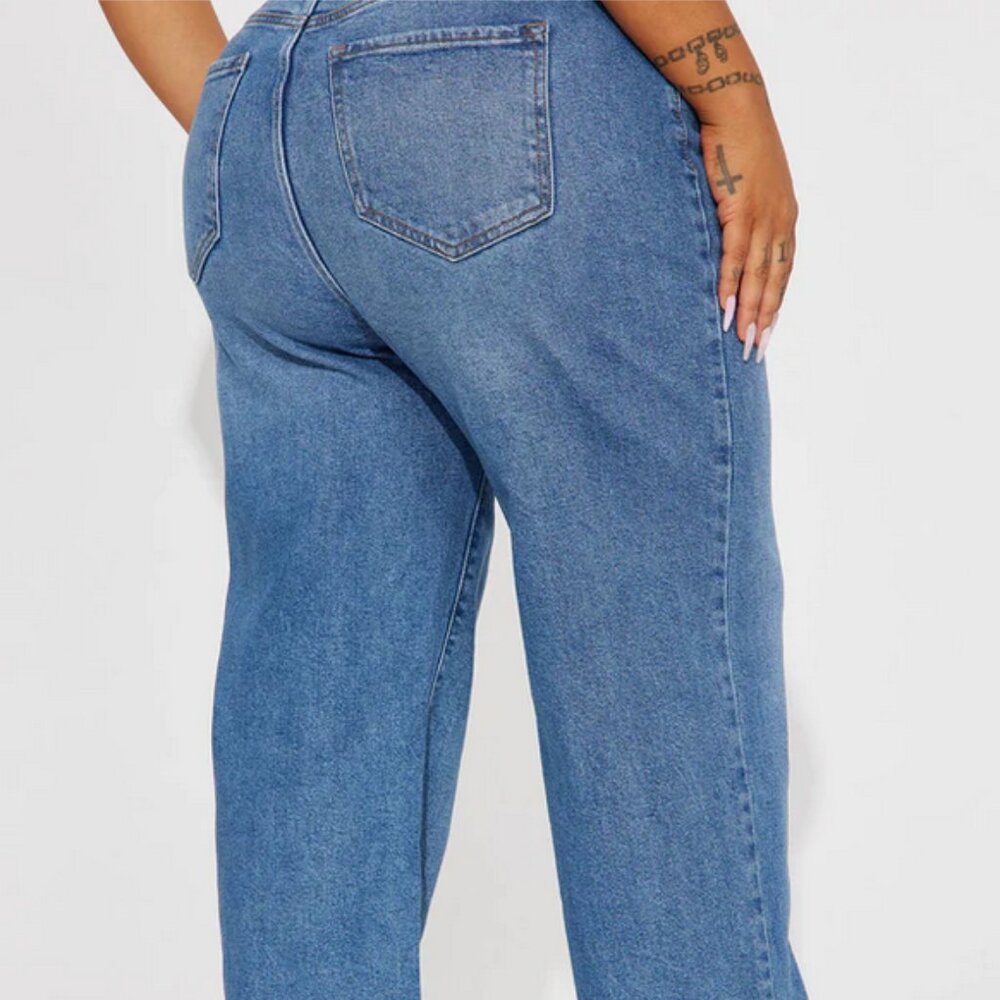 Fashion Nova | Long Lost 90's High Rise Straight Medium Wash Size 22 NWT